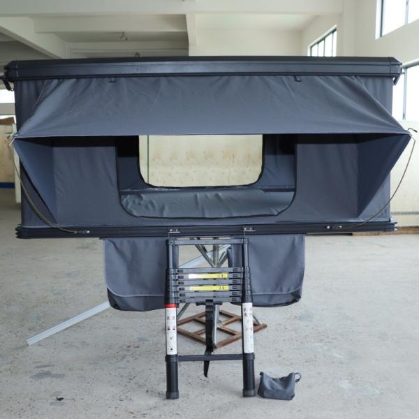 Quality Grey Aluminum 4 Season Folding Roof Top Tent With 320G Polyester Cotton Fabric for sale