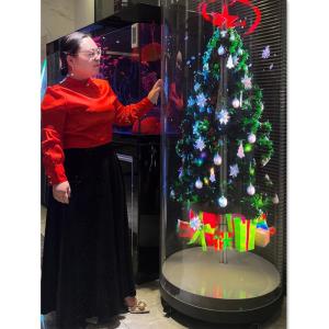 China 65cm 768LED Halloween Hologram Display Fan Projector 4K 3D Hologram Projector with Holograma App Festive Displays on sale