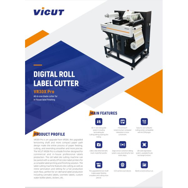 Digital Label Die Cutting Machine Roll Label Finisher VR30XPro
