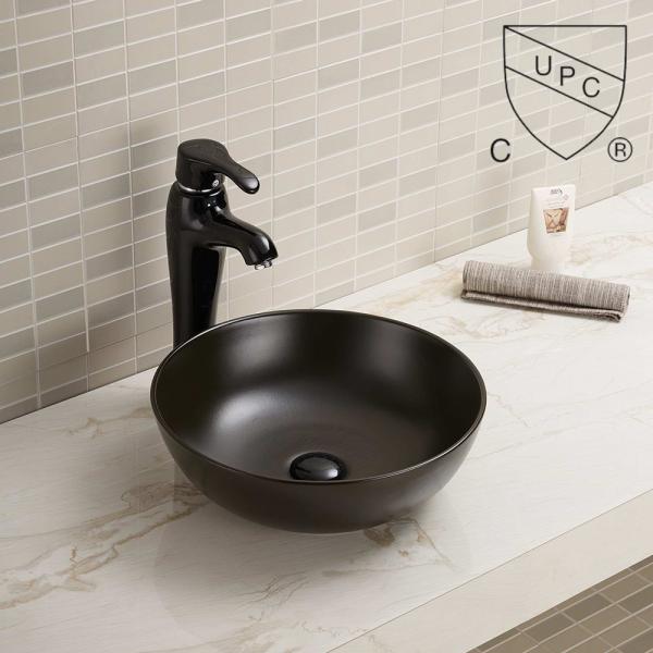 Quality Counter Top Bathroom Sink Custom Small Black Round Console Face Basin for sale