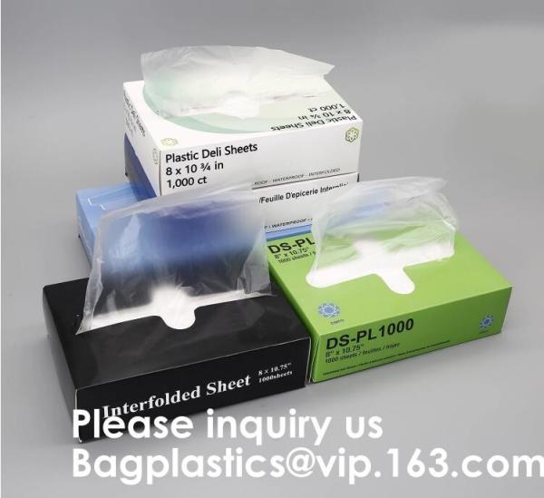 Quality High Density Poly Film, Polyethylene, 8 x 10 3/4 Sheets,Plastic Deli and Bakery Wrap,Pop-Up Plastic Food Wraping Sheets for sale