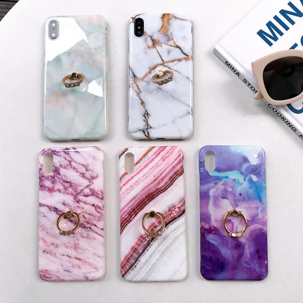 Iphone Xs Max marble case with iRing, Iphone Xs Max protective TPU case, Iphone Xs Max accessories, Iphone XR case
