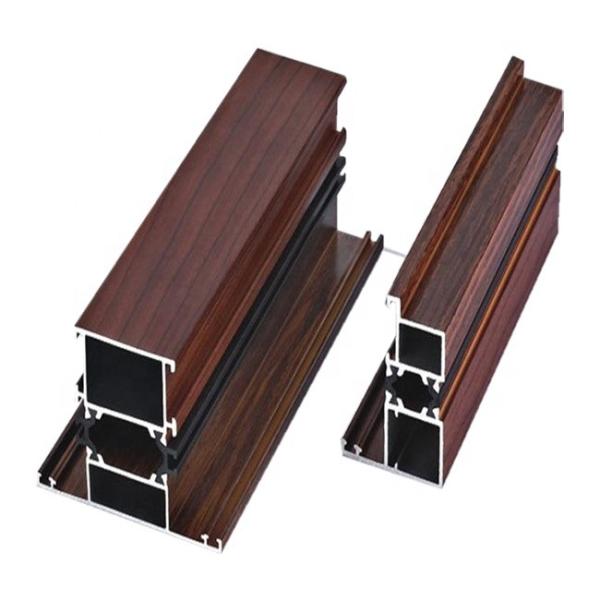 Quality Wood Transfer Extruded Aluminum Profile delicate Smooth And Subtle Edges for sale