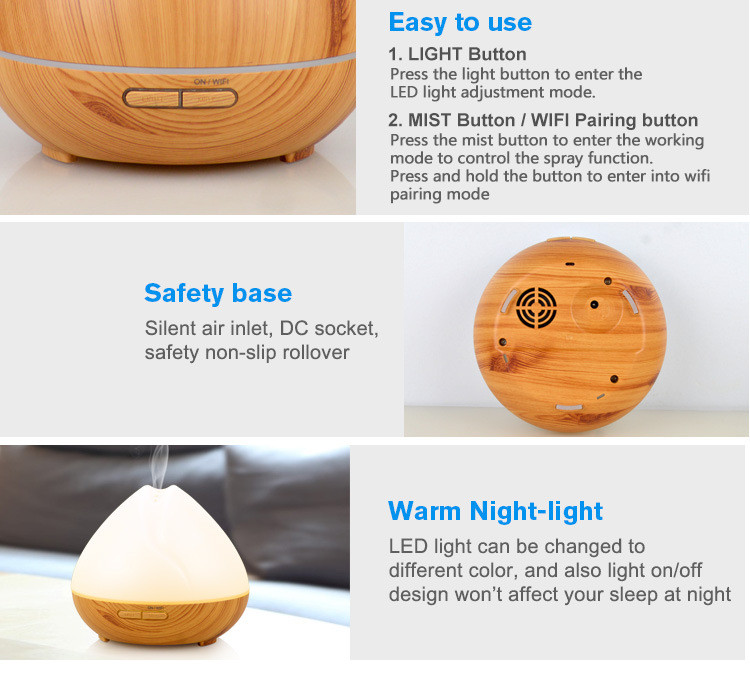 400ml Voice Control Smart WiFi Essential Oil Diffuser
