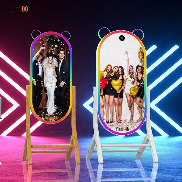 Quality Interactive Touch Screen Instant Printing Photo Booth Mobile Digital Mirror Photo Booth Guest Memory Books for sale