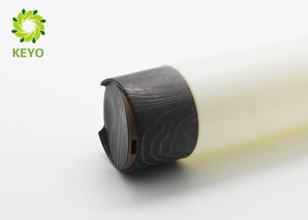 Quality Round HDPE Material Empty Shampoo Bottles 250ml With Wooden Color Press Cap for sale