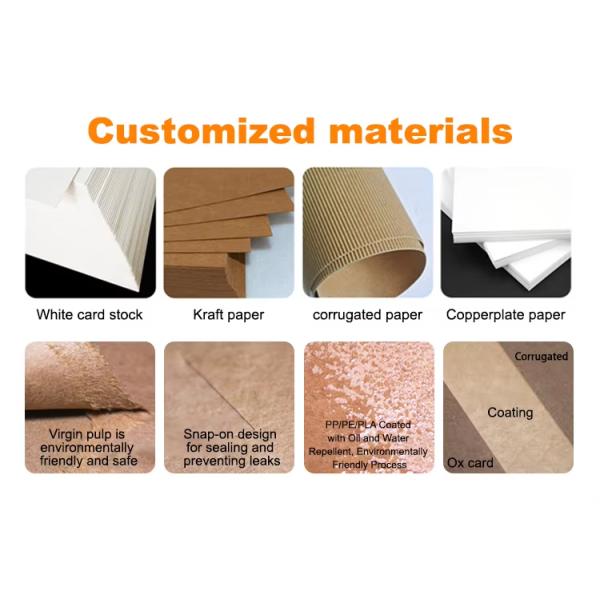 Retangle Bleached Fast Food Disposable Burger Boxes Packing Custom Logo Printing