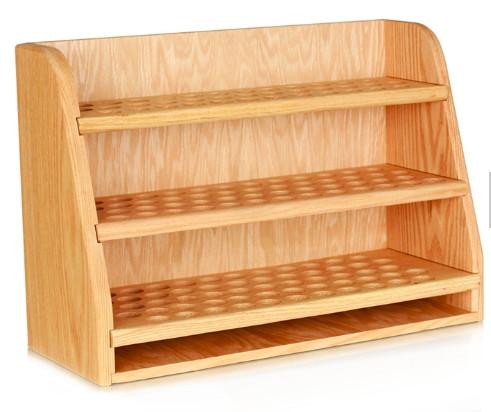 Quality Customized Size Bamboo Display Unit Makeup Display Shelves Eco Friendly for sale