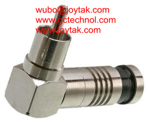 RCA plug right angle Connector Compression Type for 75ohm RG6U RG59U Coax Cable all brass premium quality RCA connector