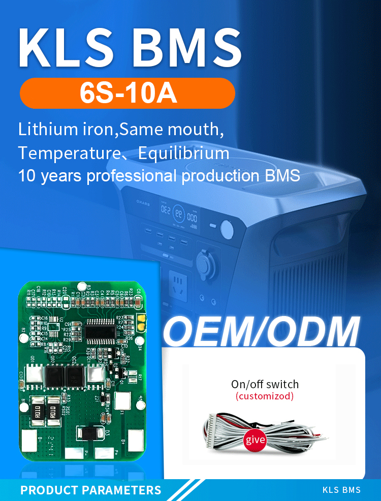 Custom 6S 10A LiFePO4 BMS for Electric Scooters with Temp Sensor