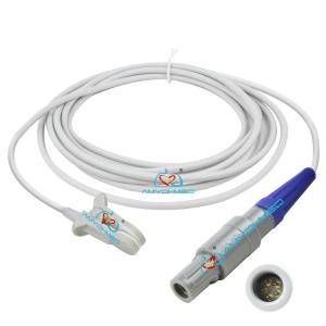 China Biolight Edan Reusable Spo2 Sensor Medical Cables TPU 3m Adult Ear Clip Spo2 Sensor on sale