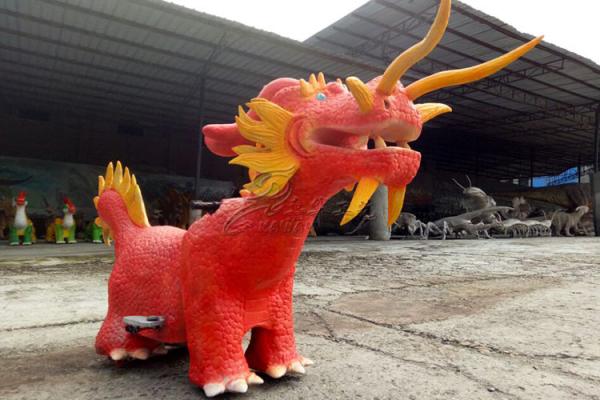 Quality Artificial Kirin Dinosaur Battery Car Coin Operated Speed Adjustable for sale