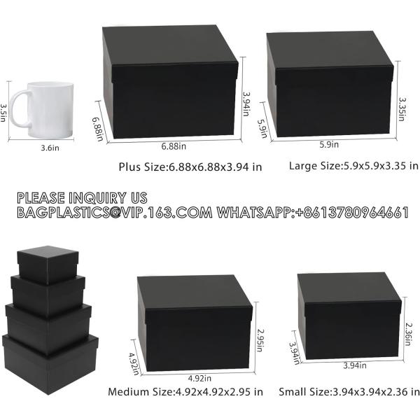 Black Gift Boxes Birthday Wedding Graduation Christmas Gift Wrapping Boxes groomsmen Presents Wrapping