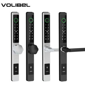 Smart Bluetooth Aluminum Door Lock Wireless Enabled Fingerprint Password Narrow Door