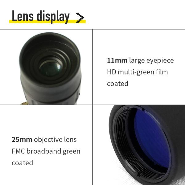 10-30x25 Monocular Handheld Telescope , FMC Lens Adjustable Zoom Monocular