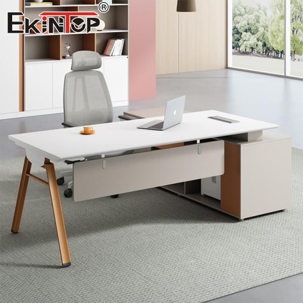 Quality L-shaped Computer Desk Manager Office Desk Modern Style Acacia Wood Desk for sale