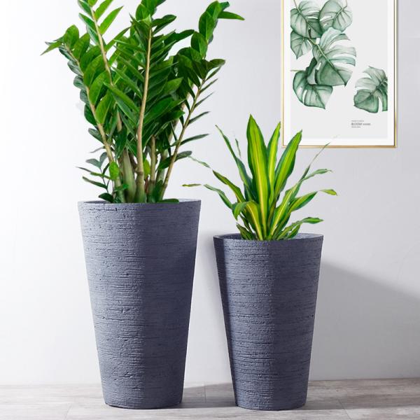 Quality Outdoor Clay Flower Pots Homewares Decorative Items Large Clay Plant Pots Gray Color for sale