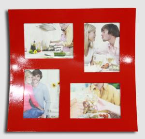 Wholesale4 opening photo frame wood phot frame red photo frame multi picture photo frame