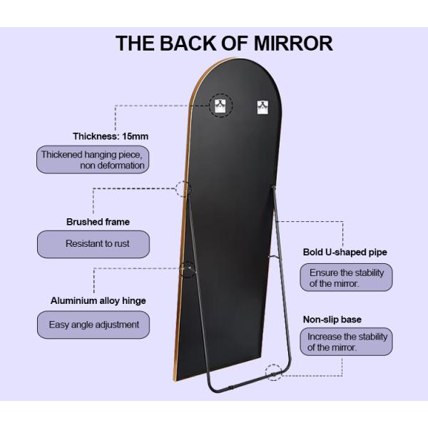 Beveled Full Length LED Design Float Glass Dress Body Light for Living Room Decoration