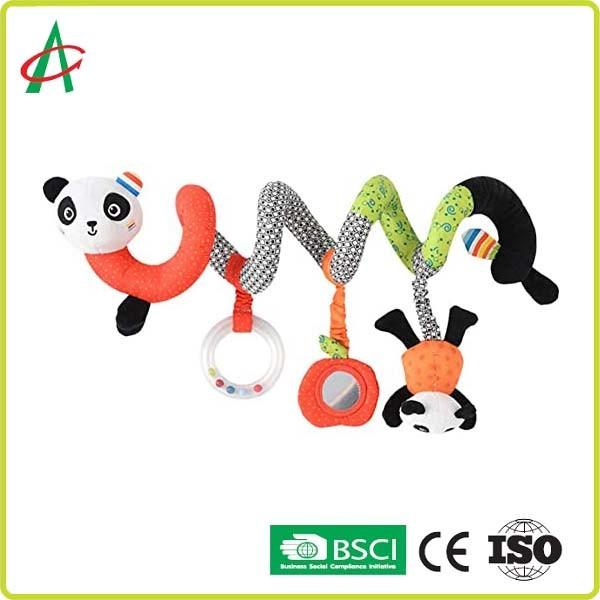 Quality BSCI Baby Panda Plush Spiral Toy With Mirrors Customized for sale