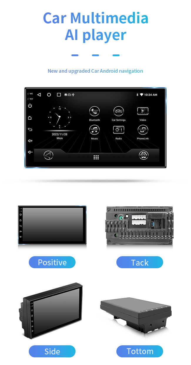 4 Core 7 Inch Android Car Stereo With Navigation Intelligent Big Screen Central Control Display Integrated Machine