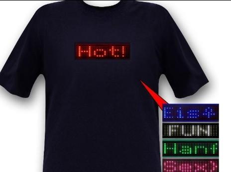 Scrolling message programmable led t shirt wholesale cheap
