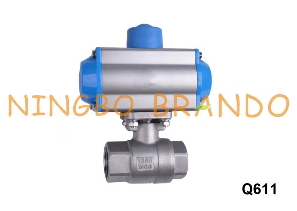 Quality 2 Way Thread Port Pneumatically Actuated Ball Valve Stainless Steel for sale