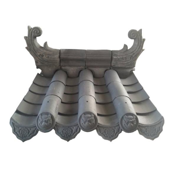 Eaves Japanese Ceramic Roof Tiles Traditional Clay Tiles Temple Garden