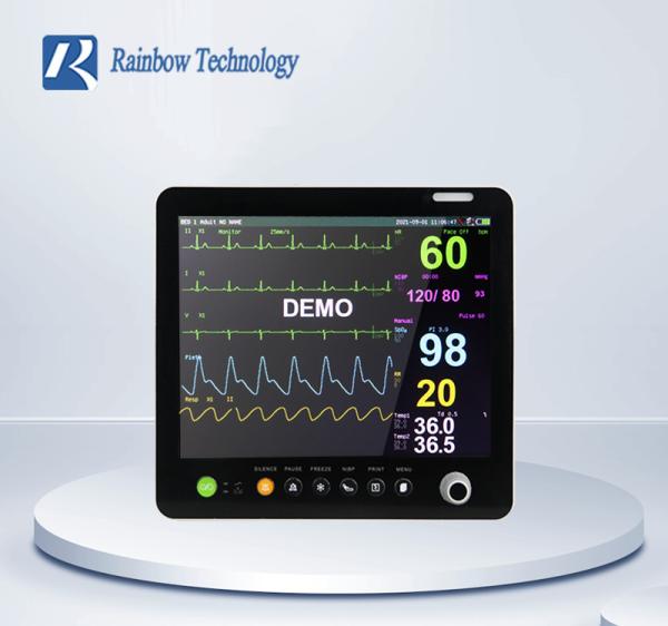 Quality Color TFT LCD Portable Multiparameter Monitor 15 Inch Patient Vital Signs Monitor for sale