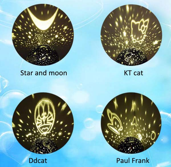 Romantic Room LED USB Rotating Star Projector Sky Night Lamp With Music