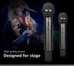 PLL Synthesized Dual Channel Wireless Mic 105dB SNR Studio Wireless Microphone