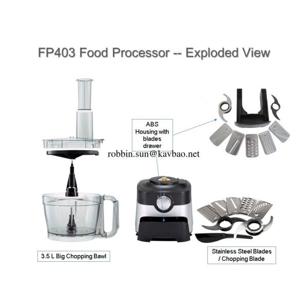 FP403 Multi Electric Food processor With Stainless Steel Blade and Blades Drawer FP403 Multi Electric Food processor With Stainless Steel Blade and Blades Drawer