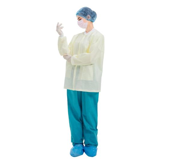Quality FDA Disposable Lab Coats , Long Sleeves Disposable Hospital Scrubs for sale