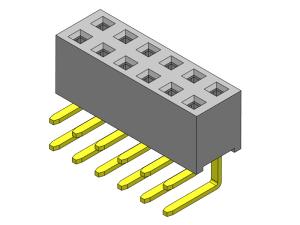 Buy cheap 2.54mm Dual Row R/A Dip TYPE PCB Header Connector 2*2PIN To 2*40PIN product
