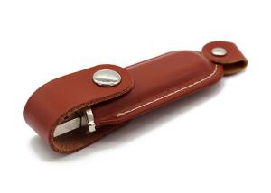 China Black Usb 2.0 Memory Stick , Leather Material 16g Usb Stick CE Certification on sale
