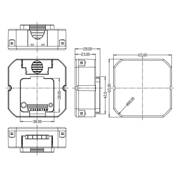 MC093S Microwave Motion Sensor 198-264VAC 50Hz Resistive Inductive