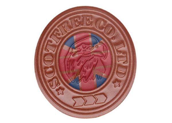 Quality Colorful Custom Embossed Leather Patches For Hats / Bag Light Weight for sale