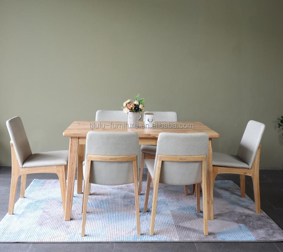 Customized Exquisite Workmanship Solid Wood Leg Dining Room Set Furniture with Dinning Table and Chairs Design