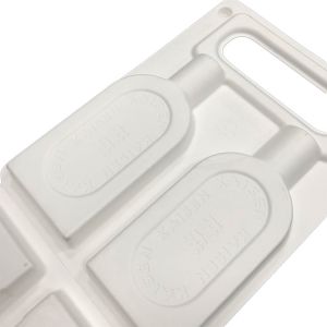 Disposable Bamboo Paper Tray , Antioil Compostable Clam Shell Containers