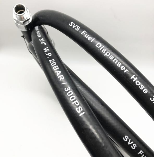 Quality Black Smooth Finish Fuel Dispensing Hose 4 Meters Long BSP NPT Head for sale