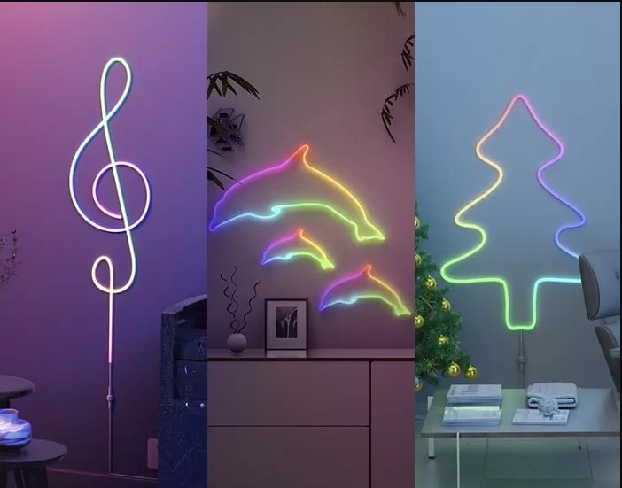Music Sync 12V Smart RGB Light Strips WiFi Bluetooth Smart Neon Strips 1500mA