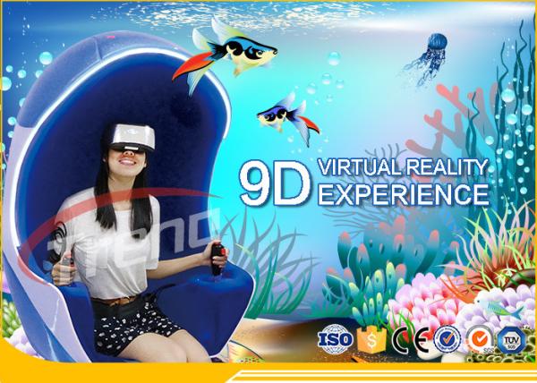Quality Orange Luxury Seat Amusement Park 9D VR Simulator With 360 Degree Rotating Platform for sale
