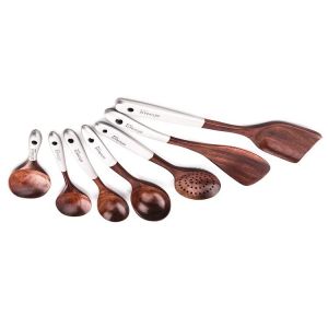 Nonscratching Wooden Kitchen Utensil Set Handmade For Multipurposes