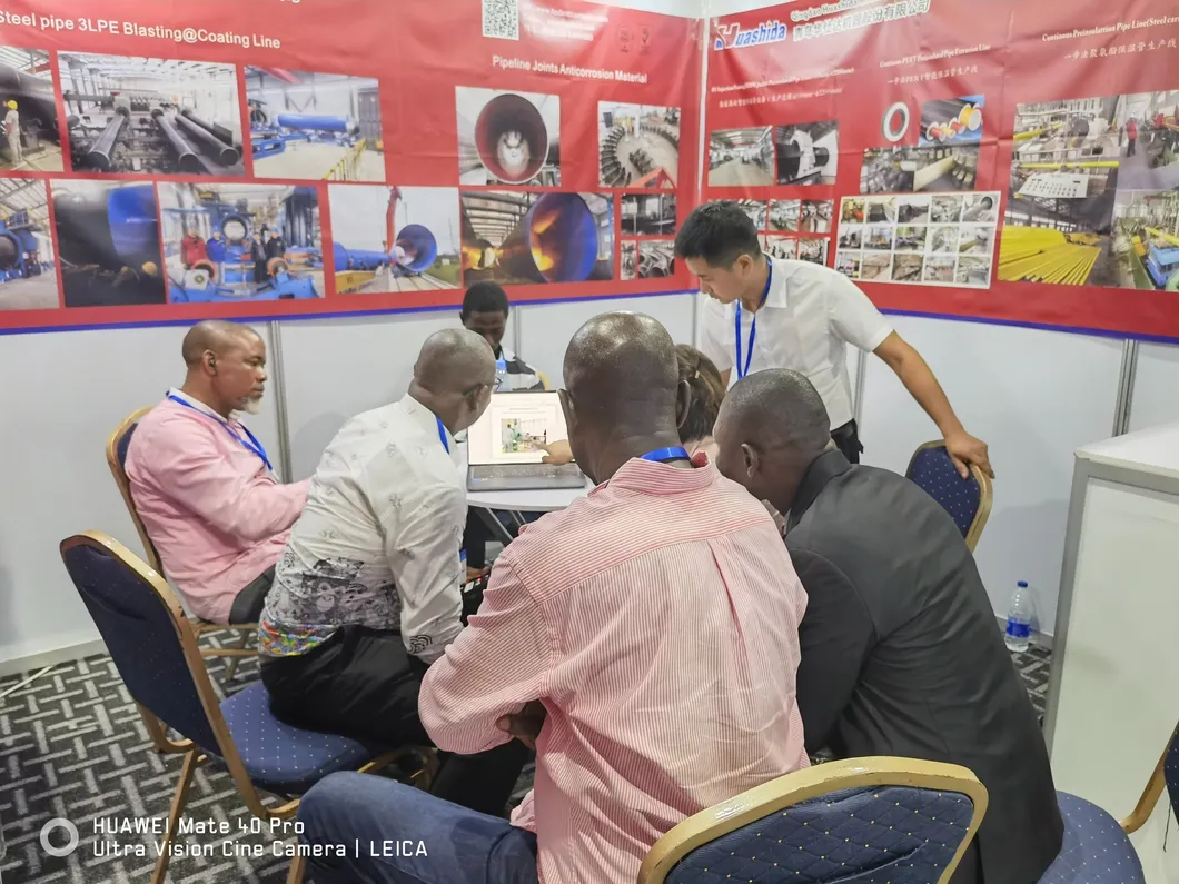 Shot Blasting for Rust Removal Steel Pipes Internal Epoxy Powder Spraying and External 3PE Coating Anti-Corrosion Pipeline