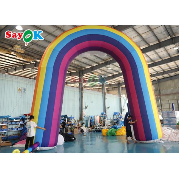 Rainbow Inflatable Arch Colorful Advertising Blow Up Gate For Decoration