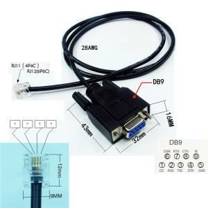 Buy cheap DB9 Female RS232 Serial COM Port to RJ11 RJ12 Connector Exapansion Cable product