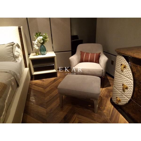 Wooden Leisure Living Room Modern Arm Chair with Ottoman W006SF11B