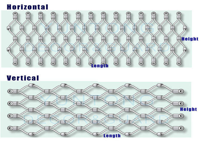 7x19 Stainless Steel Wire Rope Netting Zoo Enclosure 304 Diamond Shape Wire Mesh 30x30mm