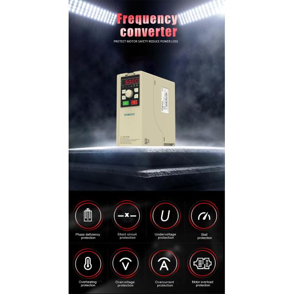 0.75KW Variable Frequency Inverter 1HP 3 Phase VFD ABS+PC Material
