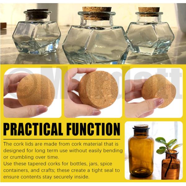 Natural Cork Soft Wine Bottle Wooden Conical Combo Set for Wine Beer Glass Bottle 6 Sizes Custom Order